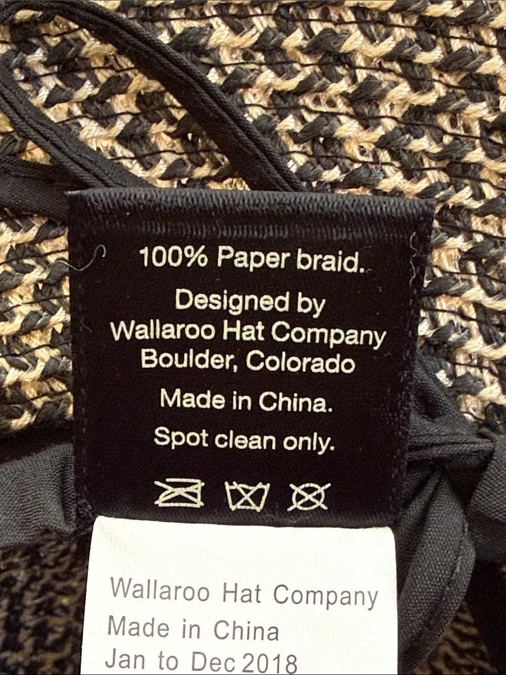 Wallaroo Amelia Black & Tan Paper Braid Sunhat - Picture 4 of 6